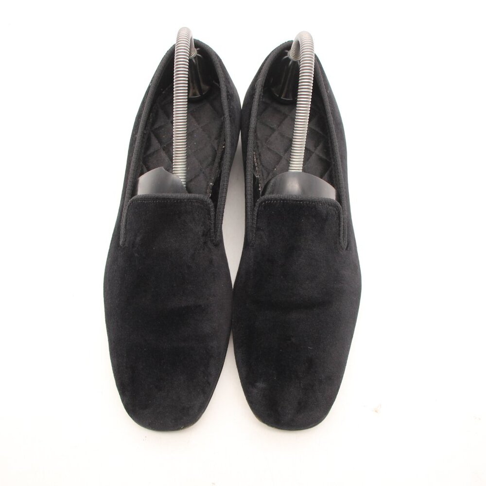Peal & Co Brooks Brothers Mens Size 7.5 D Black Velvet Loafers Slip On England
